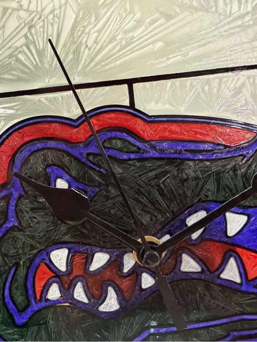 University of Florida Round, Stained Glass, Wall Clock
